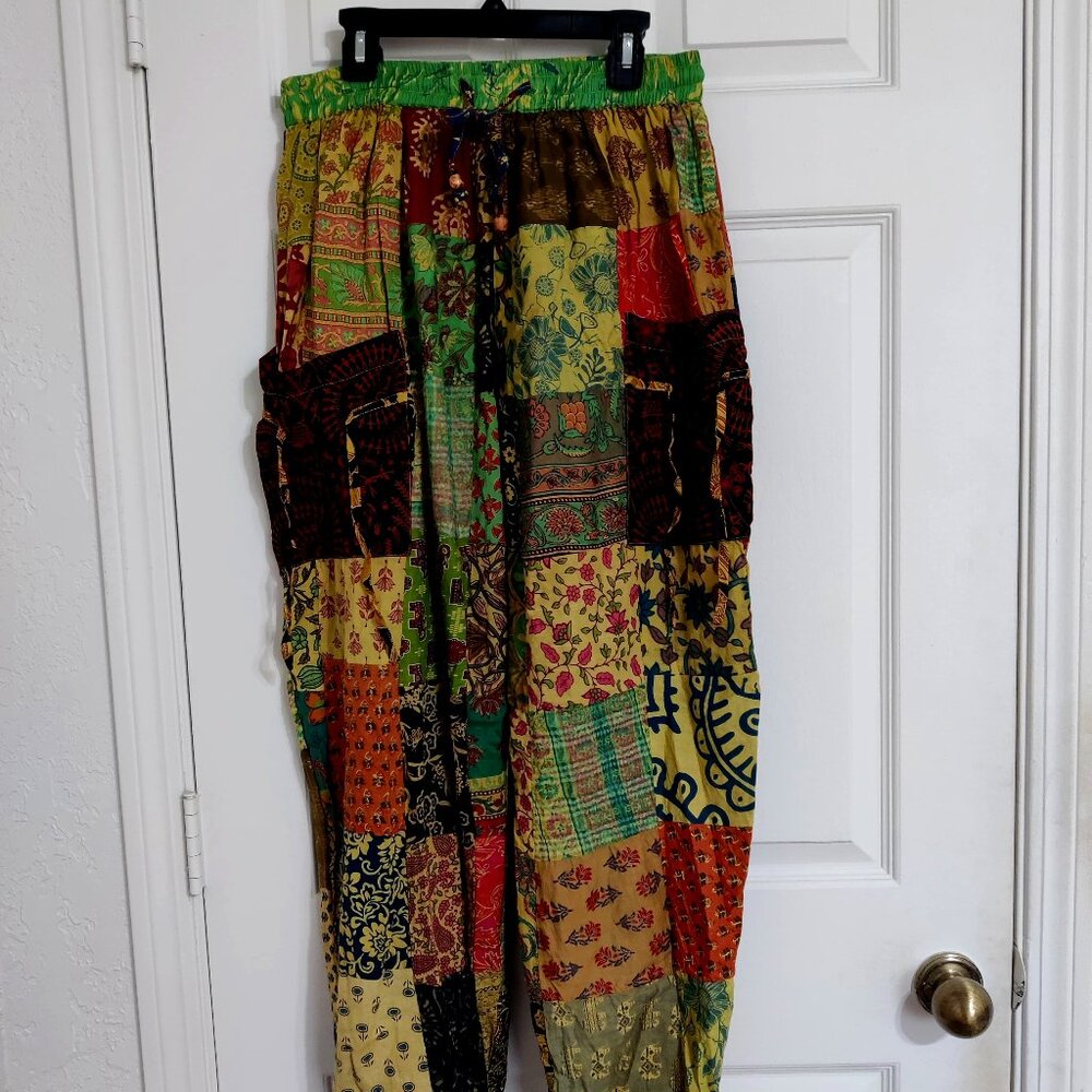 Boho Multicolor Patchwork Pants